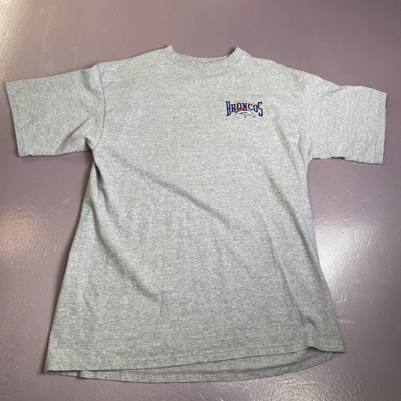 Vintage Denver Broncos Shirt Mens Large Gray NFL Football Starter Made USA 90s