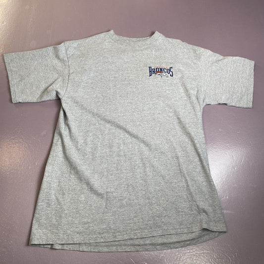 Vintage Denver Broncos Shirt Mens Large Gray NFL Football Starter Made USA 90s
