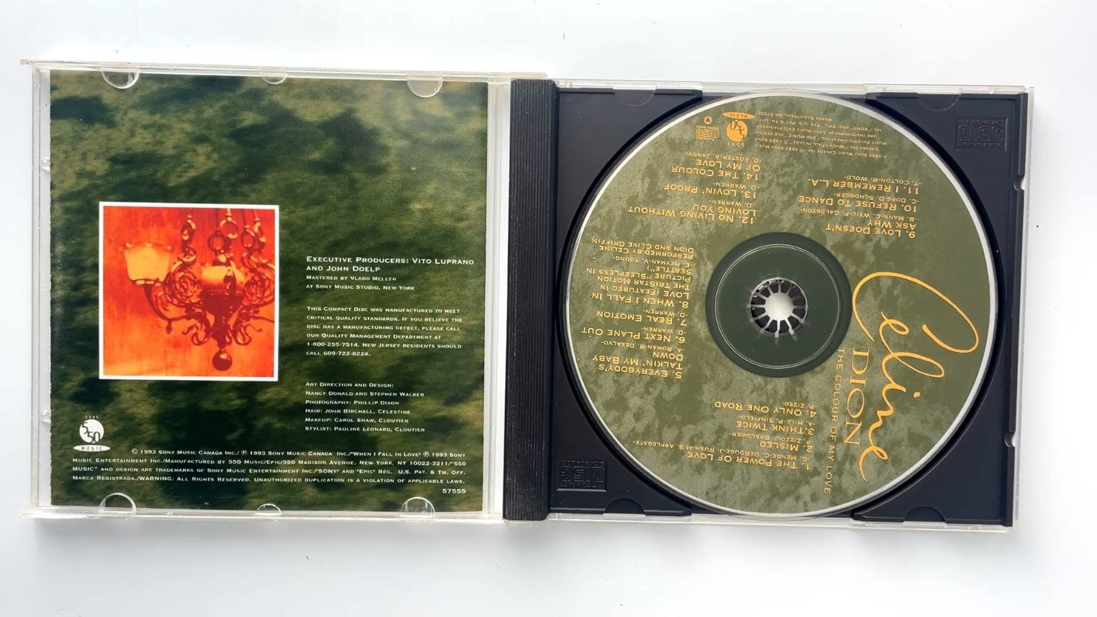 Celine Dion The Colour Of My Love CD Jewel Case 1993 Pop Ballads