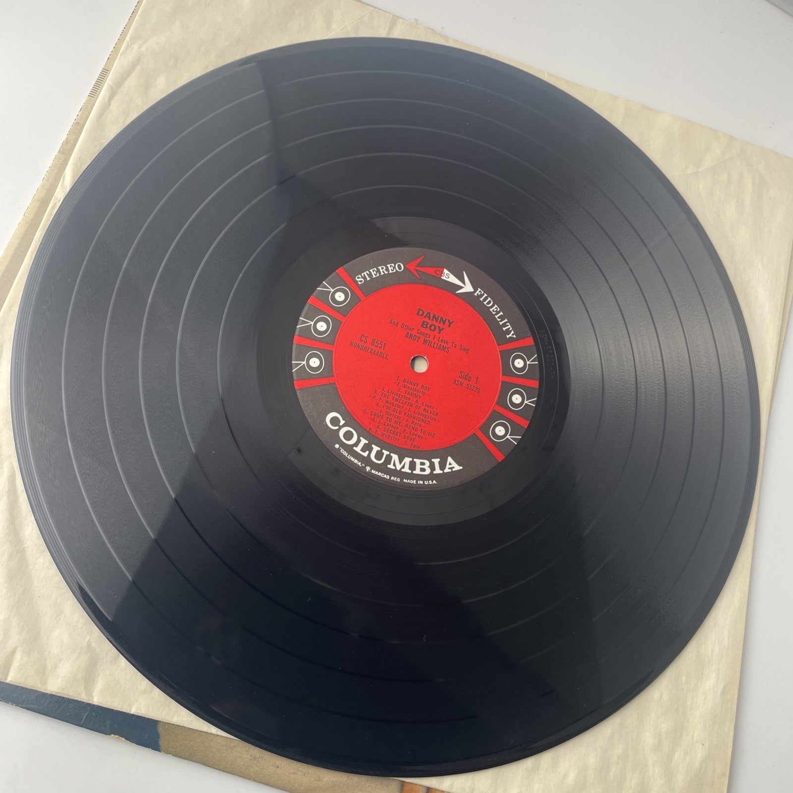 ANDY WILLIAMS-DANNY BOY-LP-VG+-OLD COLUMBIA SIX EYE-TAMMY-MISTY-SECRET LOVE