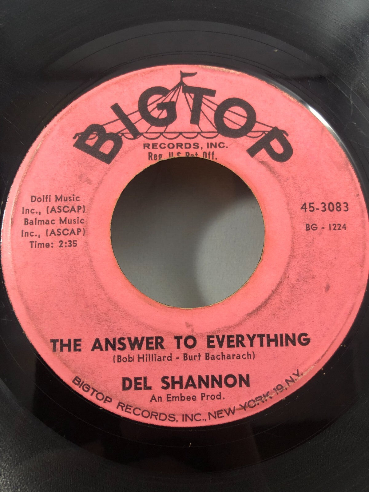 DEL SHANNON - SO LONG BABY / THE ANSWER TO EVERYTHING