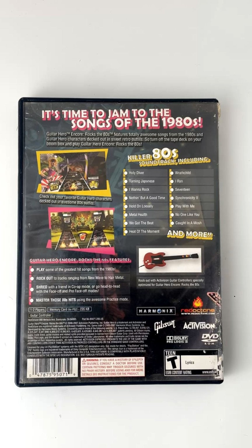 Guitar Hero Encore Rocks the 80s PlayStation 2 CIB WITH POSTER! TESTED
