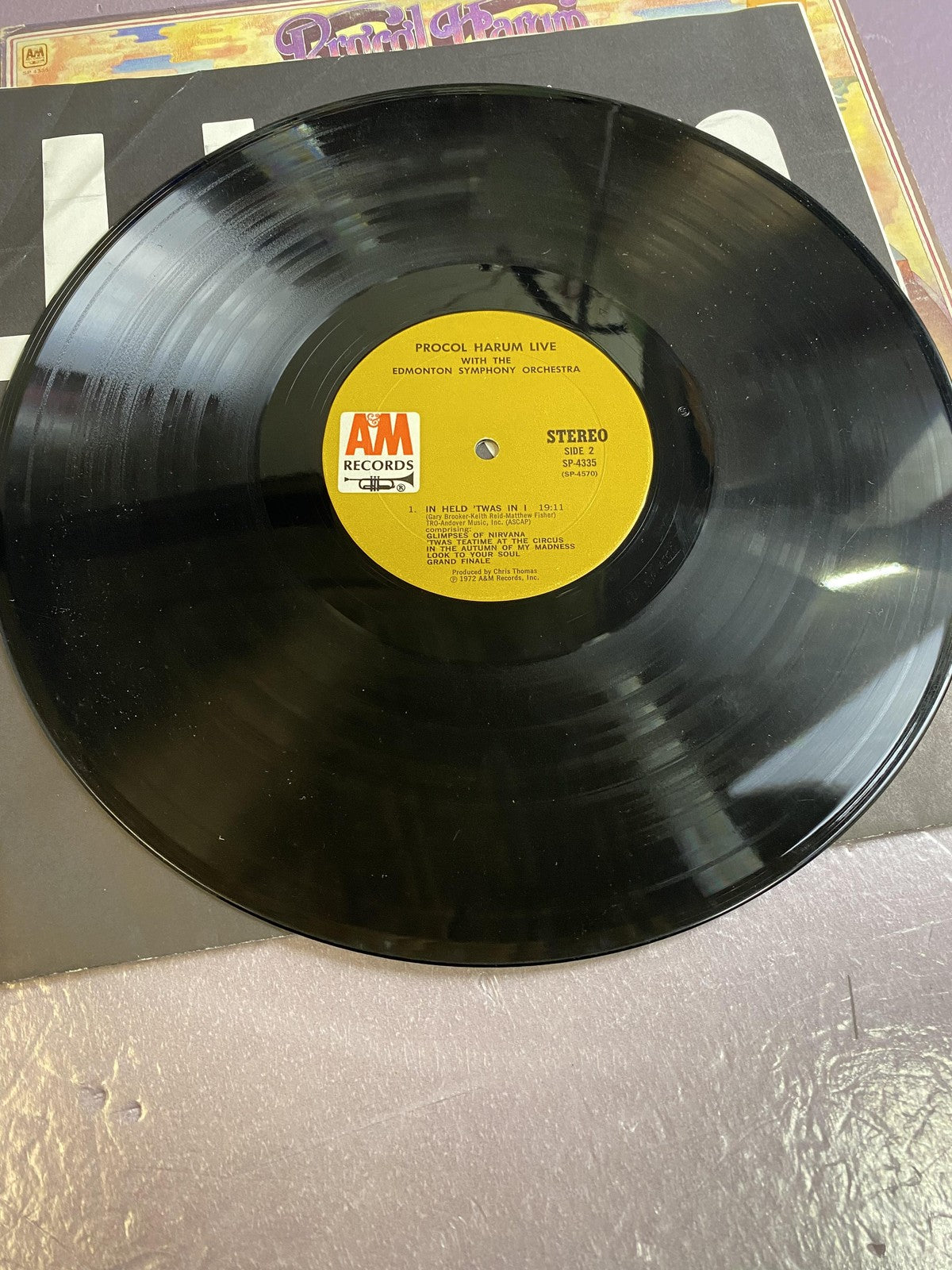 Vintage Procol Harum Live Edmonton Symphony Orch 12" Vinyl LP 1972 AFM Prog Rock