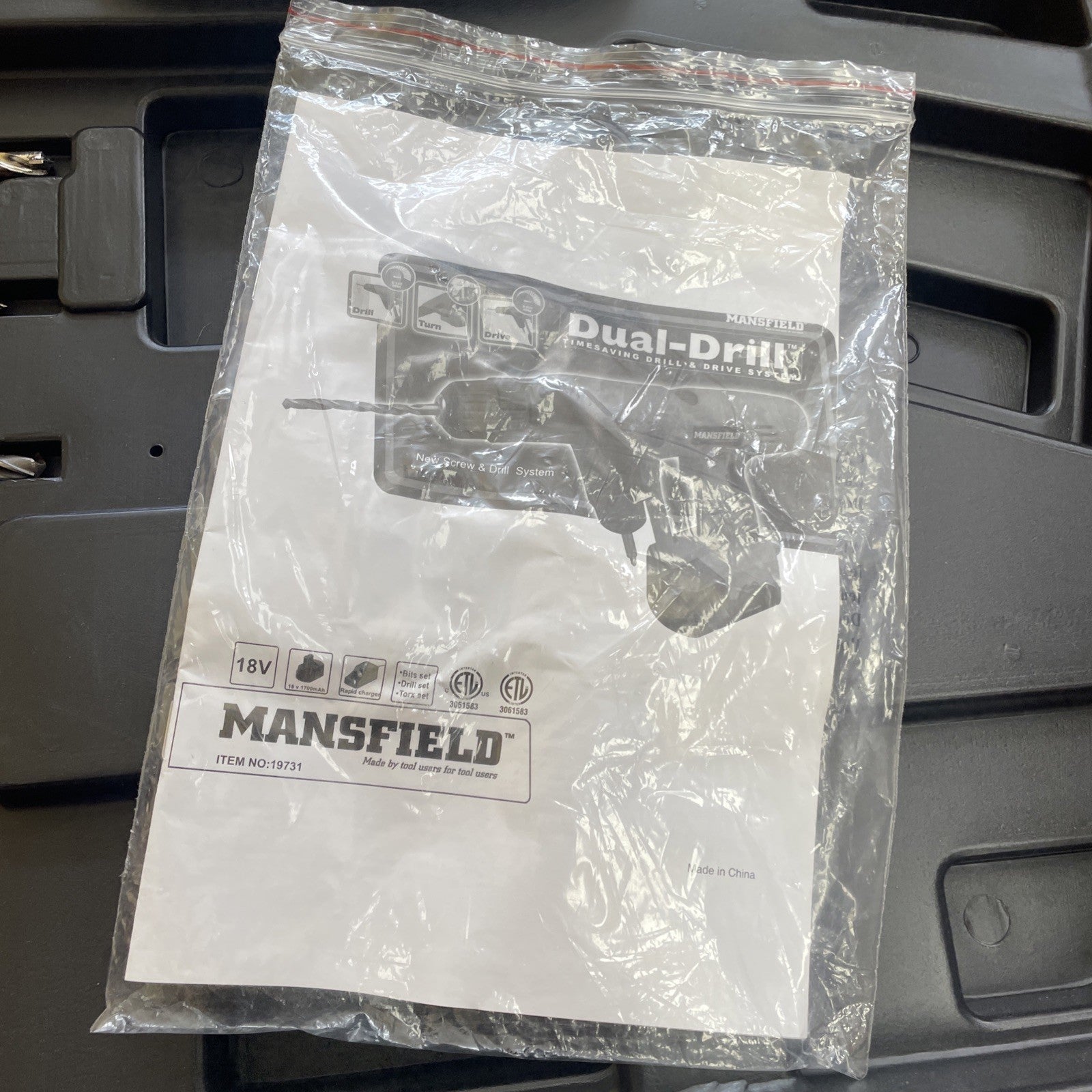 MANSFIELD TOOLS DUAL DRILL 11-707  Comes With  Battery, Charger, Manual, Case
