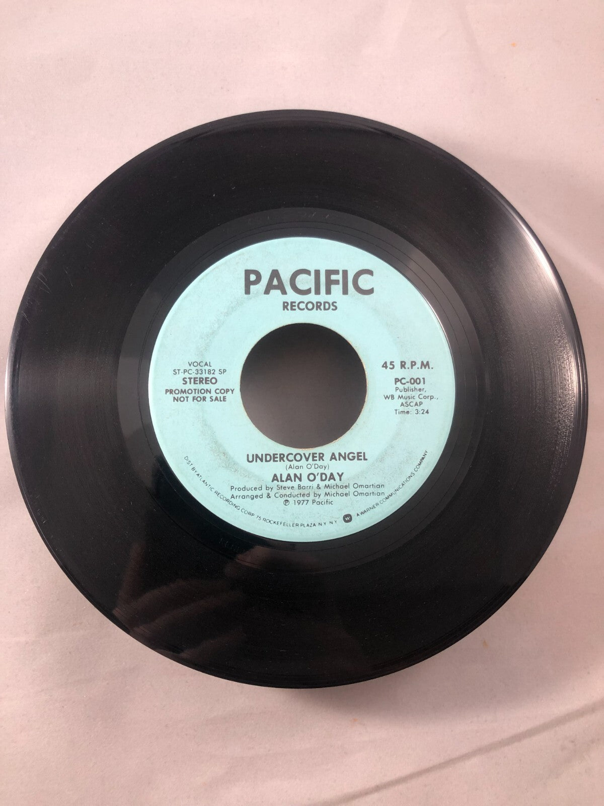 45 RECORD - ALAN O'DAY - UNDERCOVER ANGEL VG+ see pics