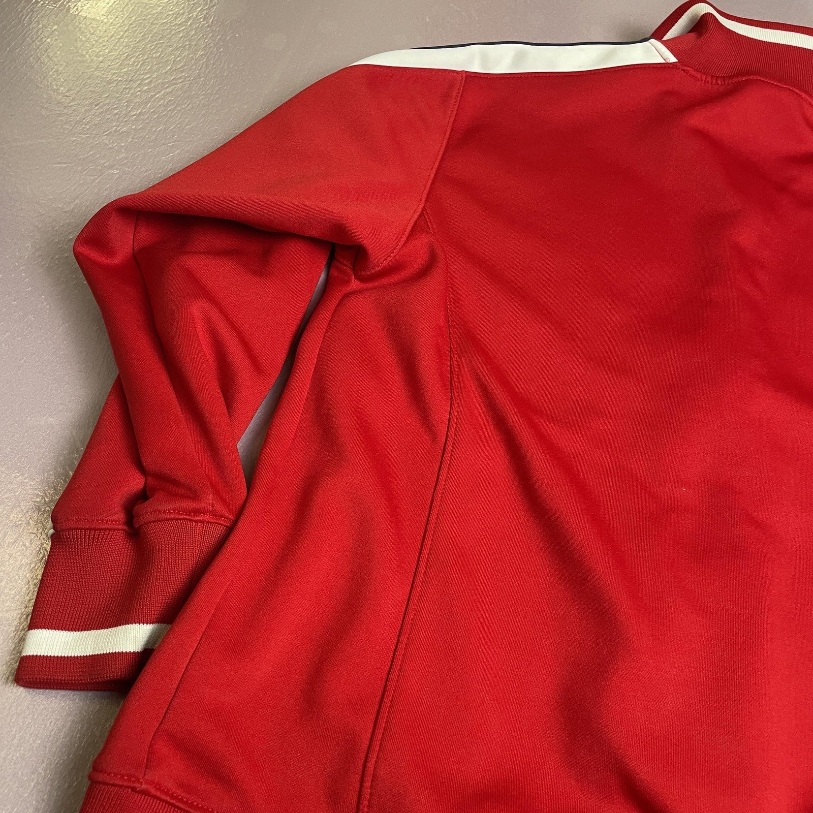 Old Navy Jacket Mens Extra Large Red Full Zip Track Varsity Striped Spell Out