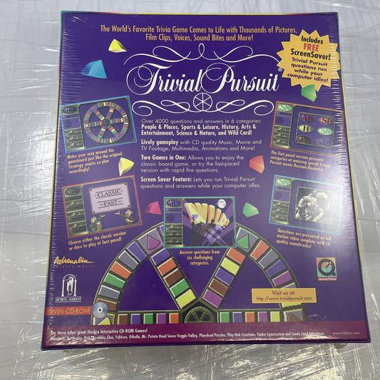 Trivial Pursuit (PC, 1996) 4000 Questions Answers Big Box PC Game - New Sealed