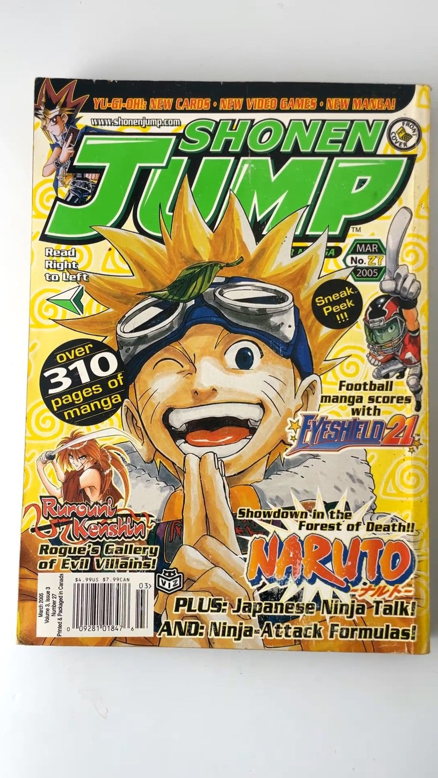 Shonen Jump March 2005 Vol 3 No 3 Naruto Rurouni Kenshin Eyeshield 21 NO CARD