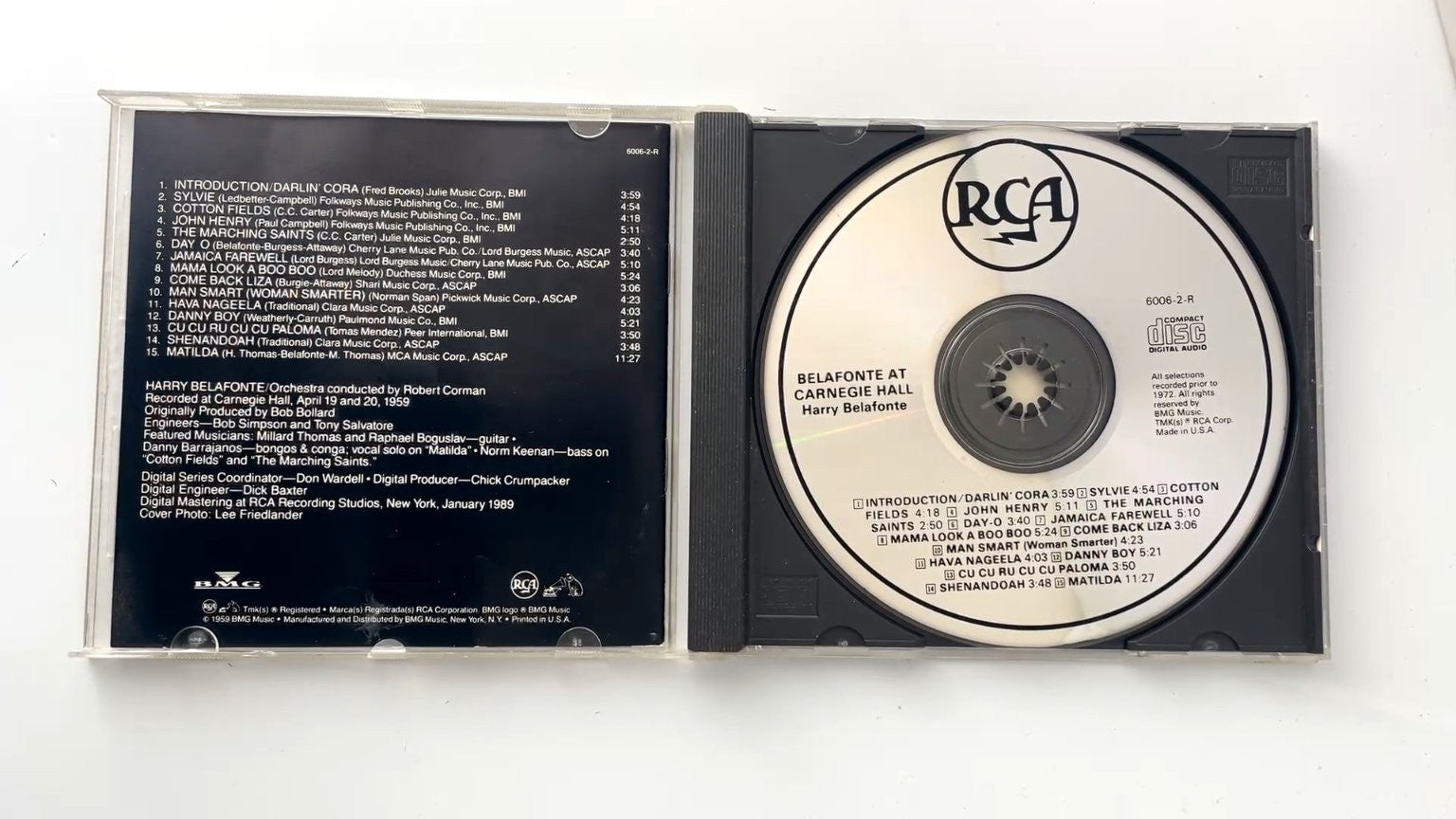 Harry Belafonte - Belafonte at Carnegie Hall CD 1959 Digitally Remastered Folk