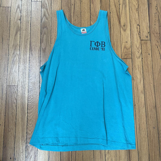 Vintage Gamma Phi Beta Shirt Womens XL Canoe 1993 Sorority Tank Top Made USA 90s