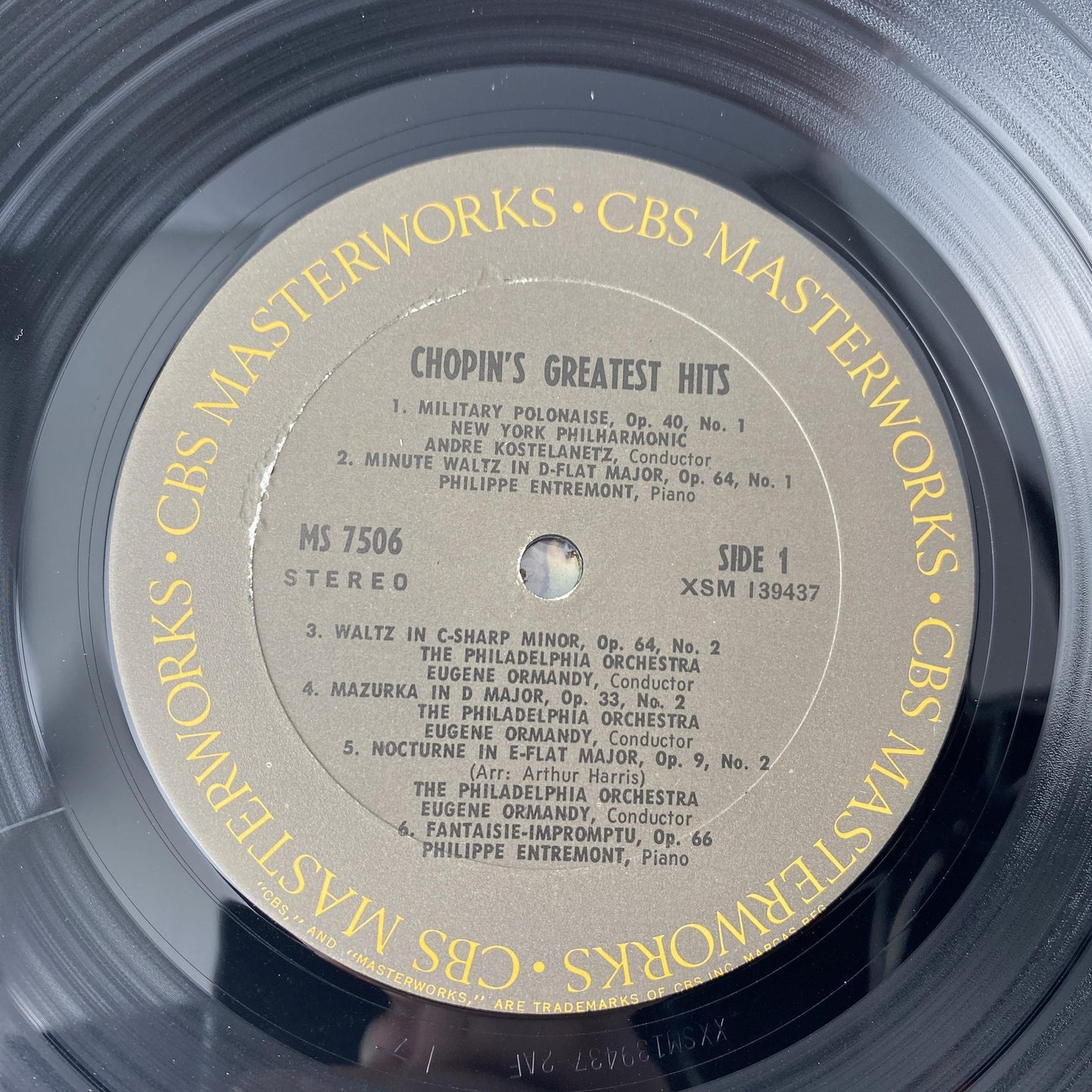 Vintage Chopin's Greatest Hits 12" Black Vinyl LP 1969 Masterworks Classical