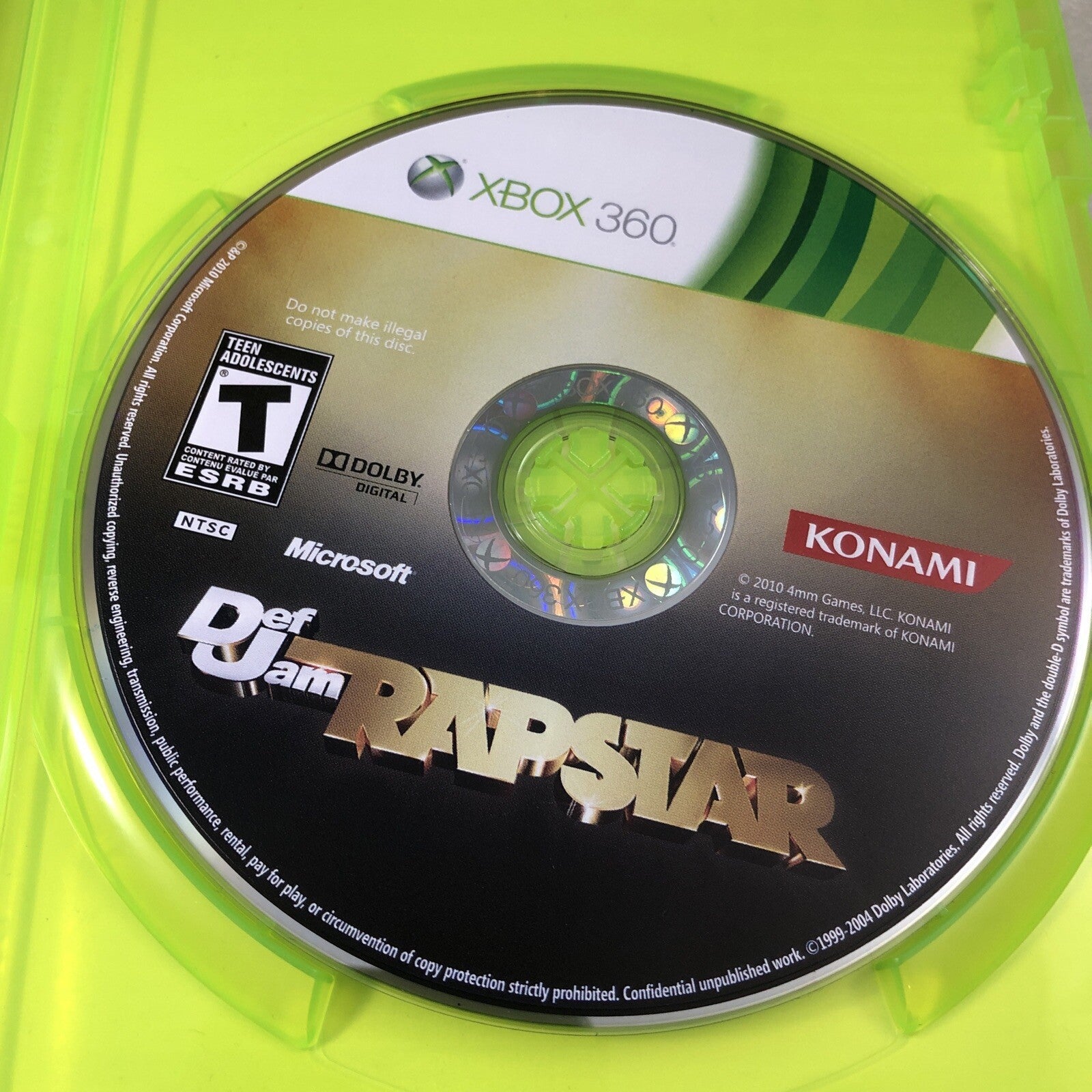 Def Jam Rapstar (Microsoft Xbox 360, 2010) COMPLETE W/Manual Tested No Mic