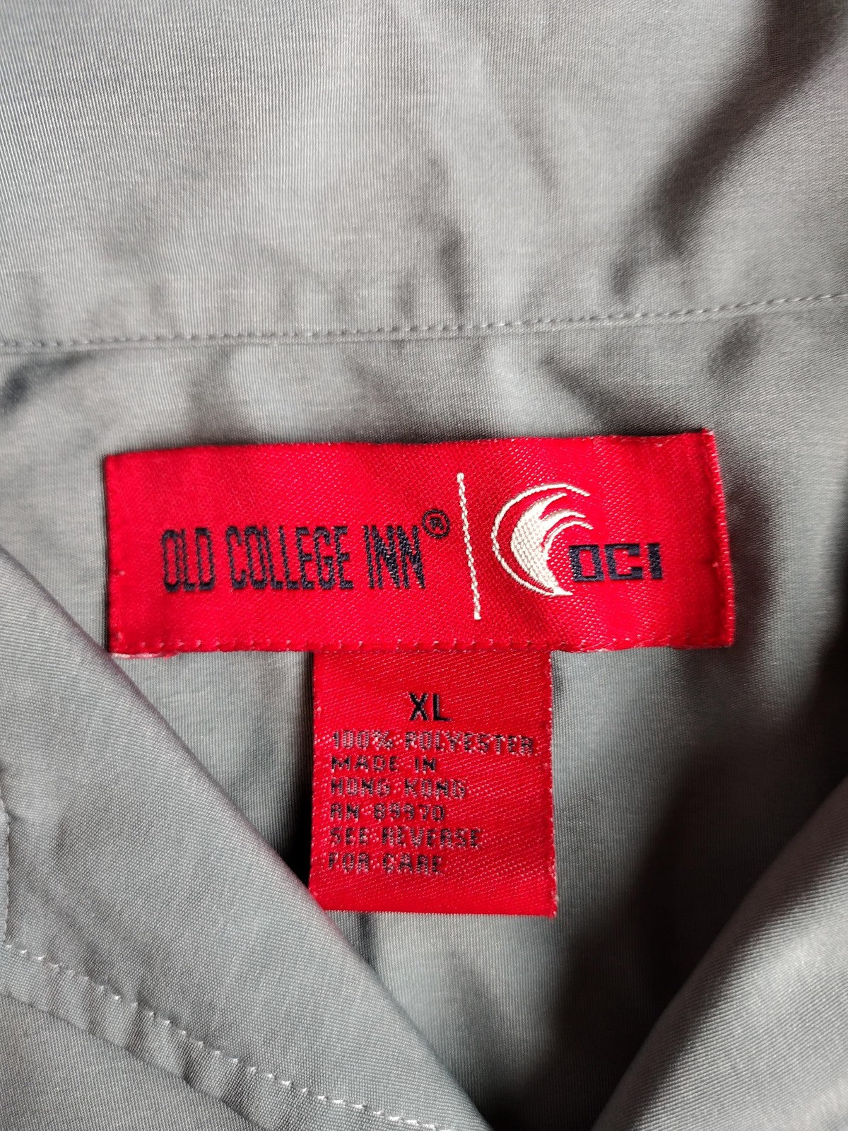 Vintage Old College Inn Shirt Mens XL Green Border Button Front Short Sleeve 90s