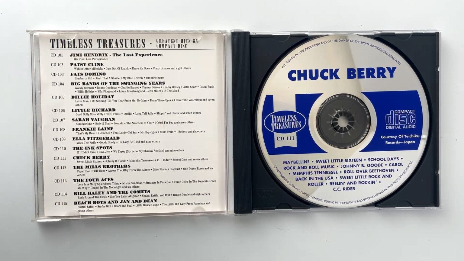 Chuck Berry - Timeless Treasures CD 1990s Rock & Roll Japan Import