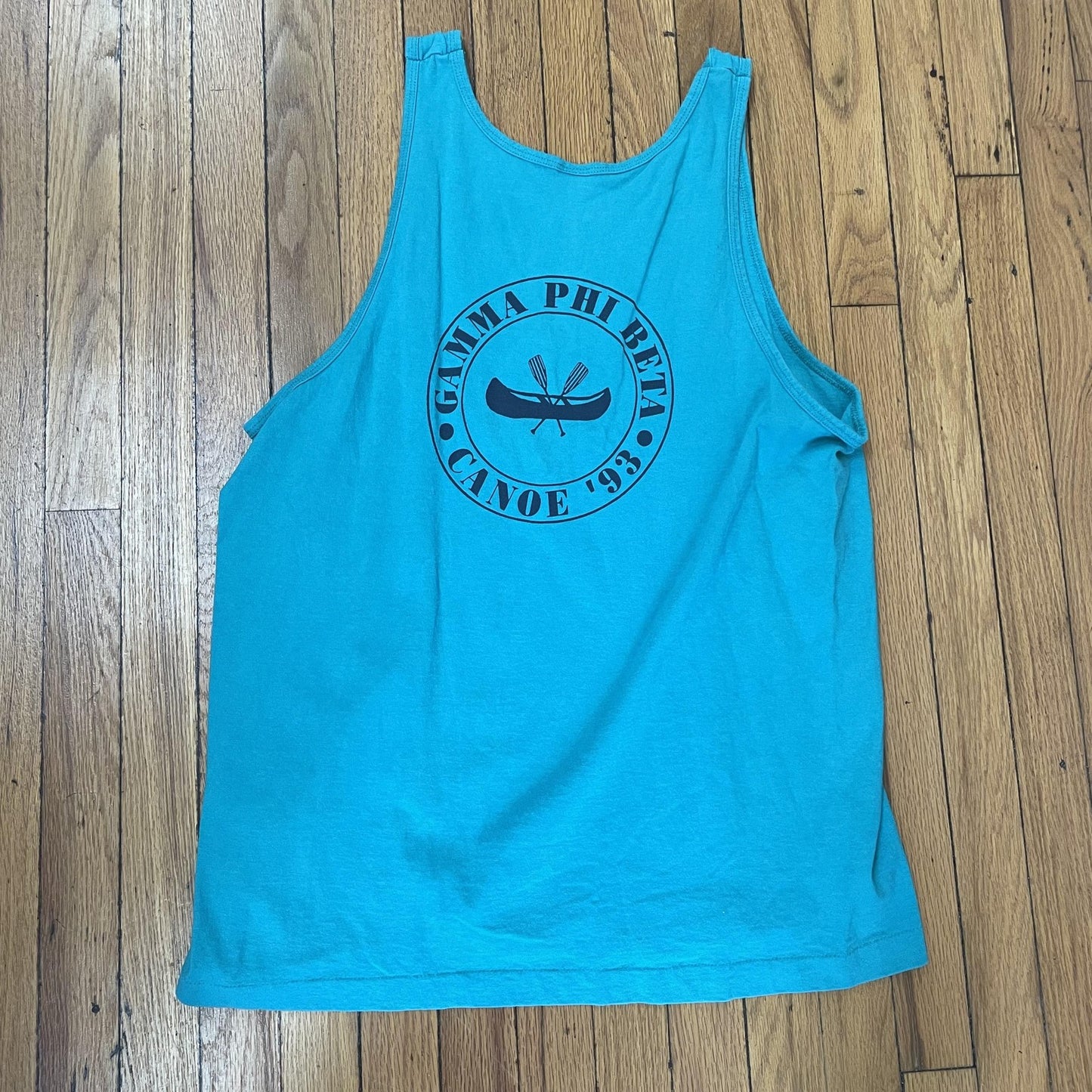 Vintage Gamma Phi Beta Shirt Womens XL Canoe 1993 Sorority Tank Top Made USA 90s