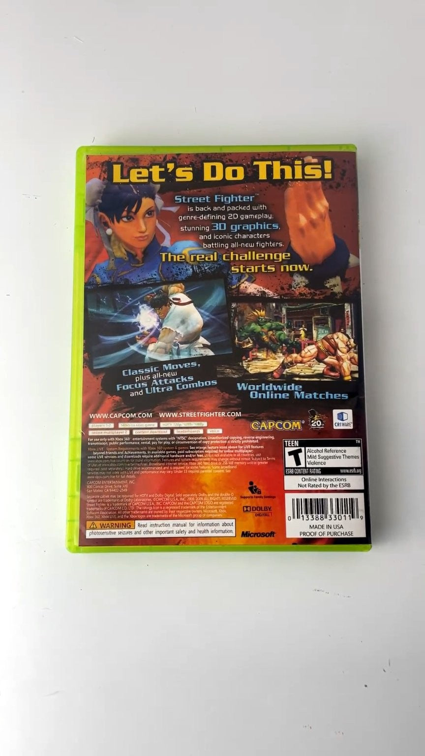 Street Fighter IV Standard Edition Xbox 360 Video Game Multiplayer