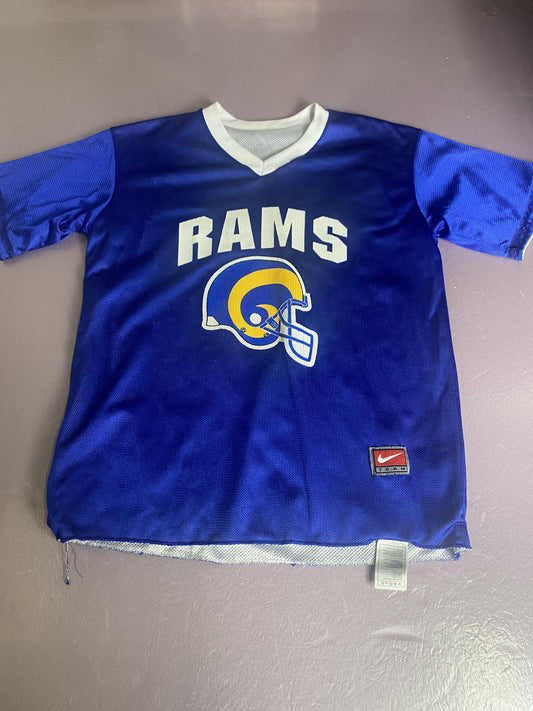 Vintage Los Angeles Rams Jersey Mens Medium Blue NFL Football Nike Flag 90s