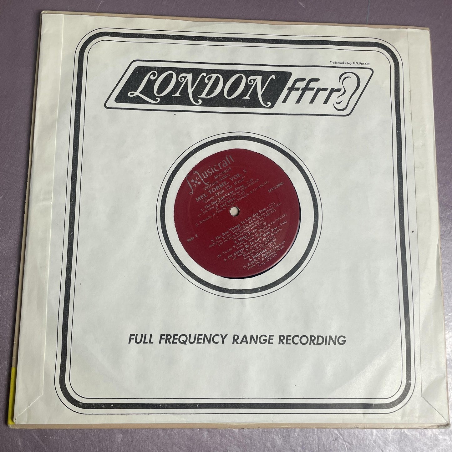 Vintage Mel Torme Vol. 3 Gone With The Wind 12" Vinyl LP 1985 Musicraft Jazz