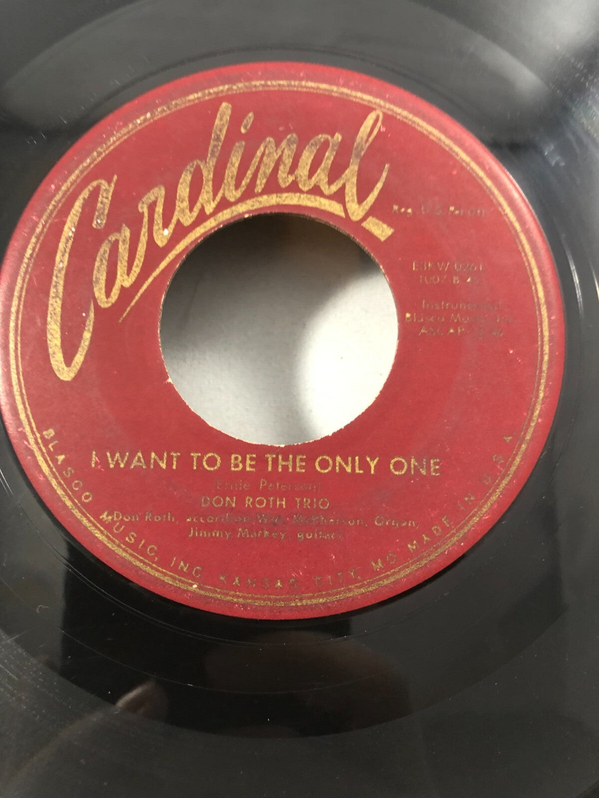 John Roth Trio - Because They All Love You - Cardinal (45 RPM 7”) (RC12) 