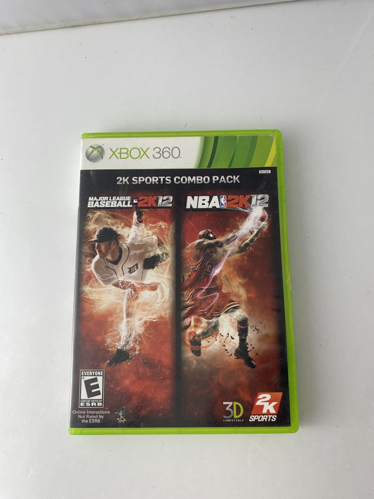 2K Sports Combo Pack MLB 2K12 NBA 2K12 Xbox 360 Video Game Sports Multiplayer