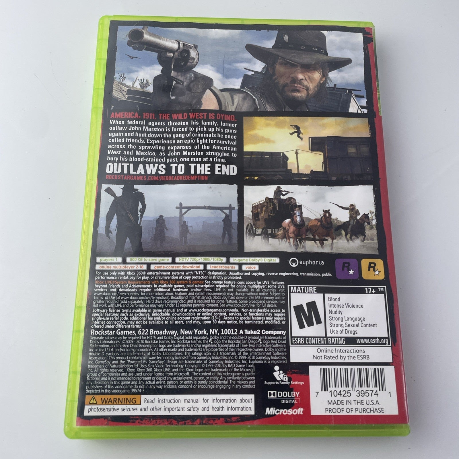 Red Dead Redemption (Microsoft Xbox 360, 2010) No Map, Manual