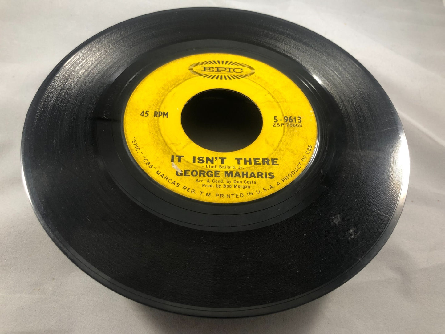 George Maharis - That's How It Goes / It Isn't There 7" VG Vinyl 45 Epic 5-9613