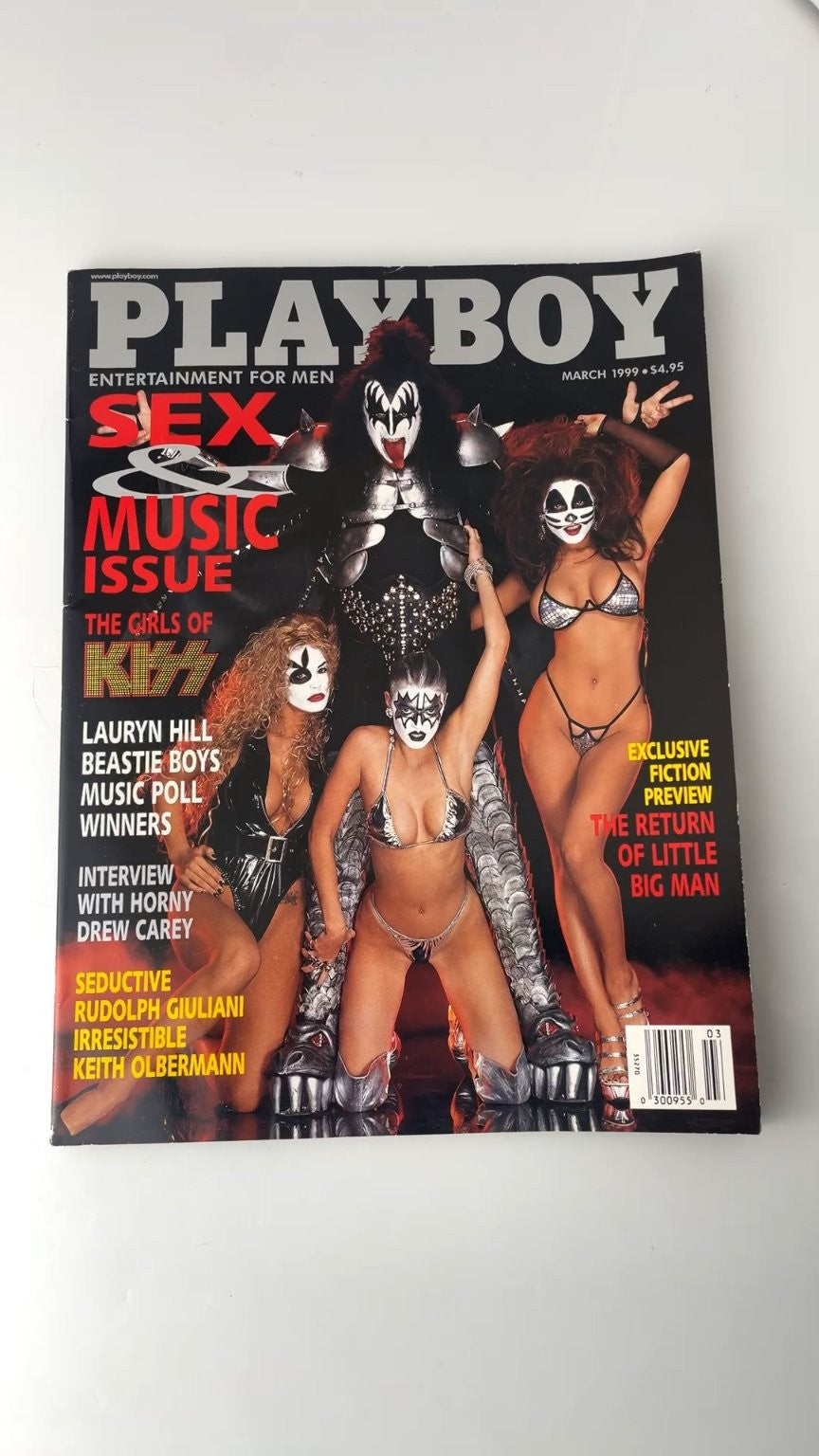 Playboy March 1999 Kiss Girls Sex & Music Issue Vintage Magazine
