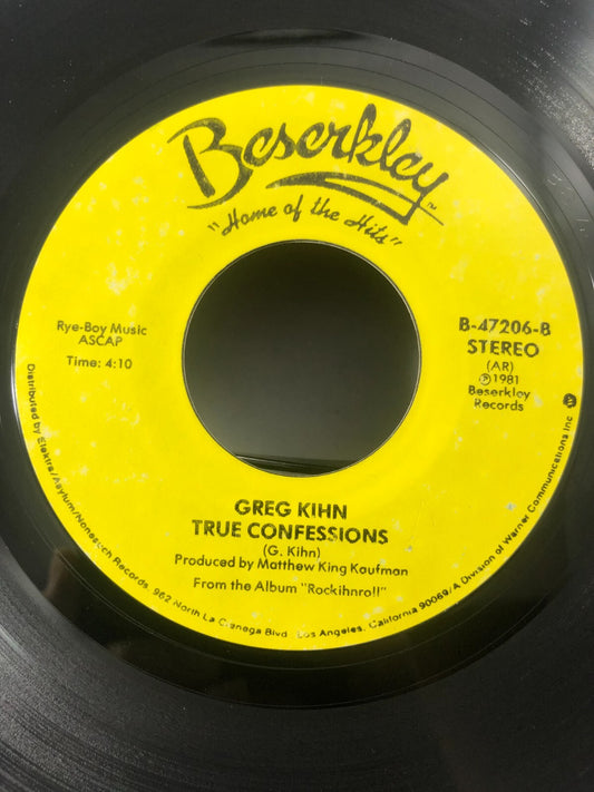 GREG KIHN True Confessions/The Girl M - 45Rpm  - Beserkley 7-69847 - VG - (1983)