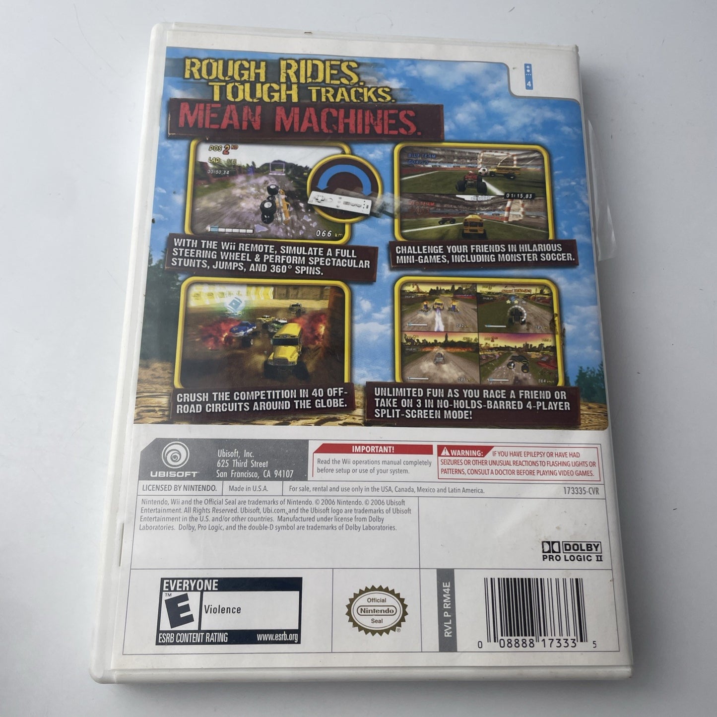 Monster 4X4: World Circuit Nintendo Wii Game 2006 - Complete Tested Disc