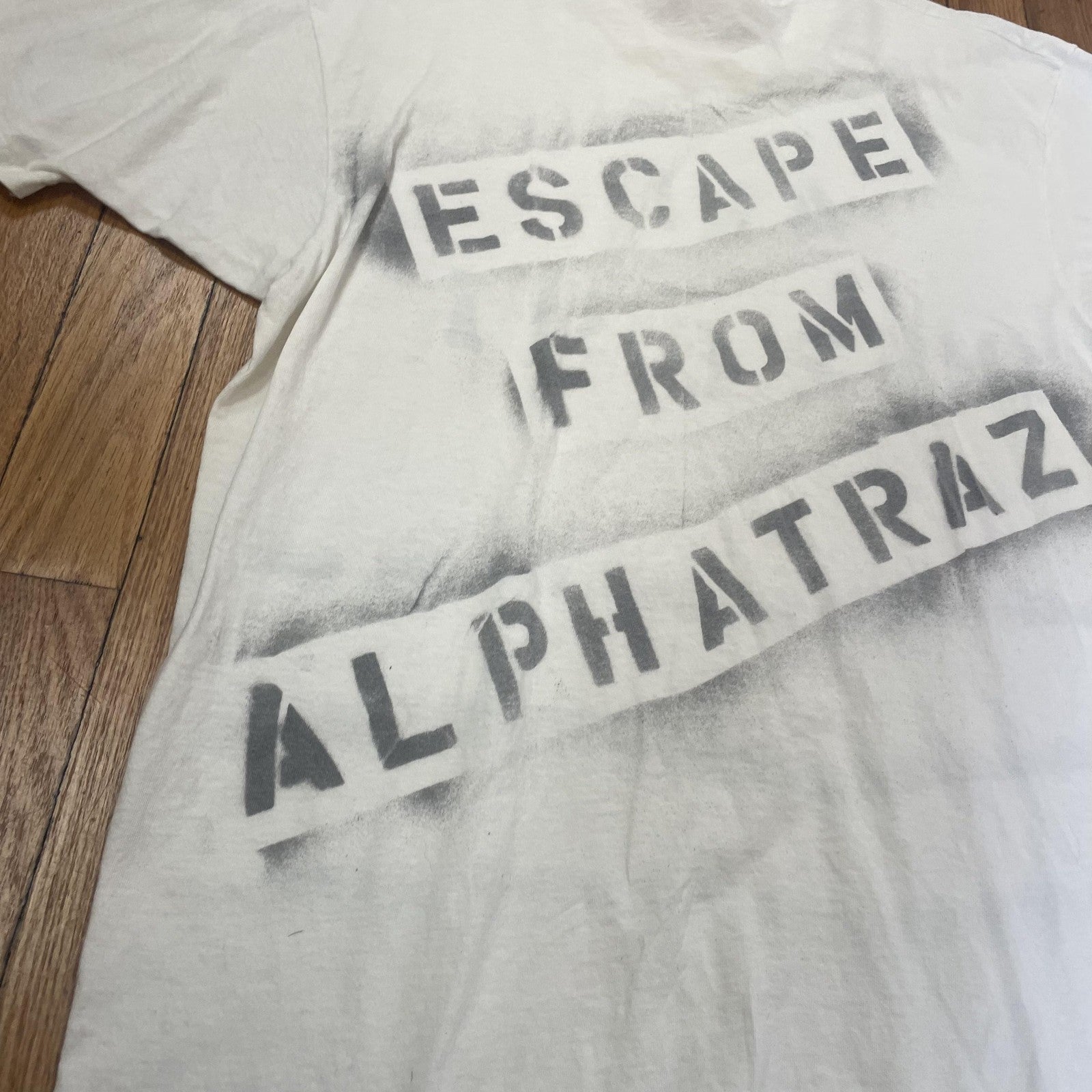 Vintage Escape From Alcatraz Shirt Mens XL Prison Movie Graphic Stencil 90s