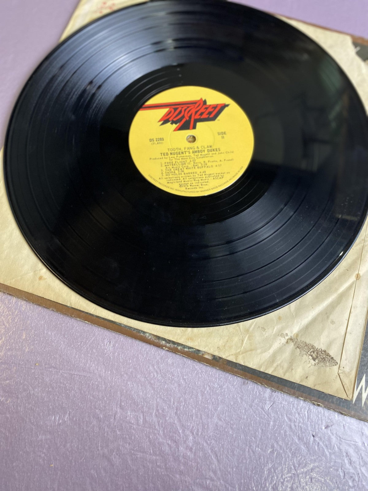 Vintage Ted Nugent's Amboy Dukes Tooth Fang & Claw Vinyl LP 1974 DiscReet Rock