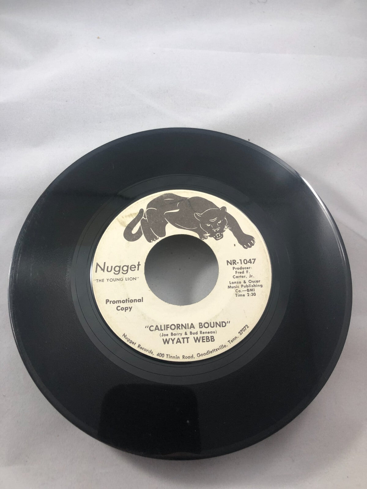 WYATT WEBB "California Bound /I'll Just be lonely again" 45 Record VG rockabilly