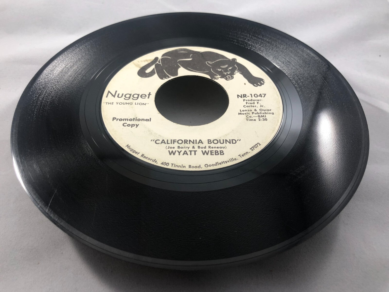 WYATT WEBB "California Bound /I'll Just be lonely again" 45 Record VG rockabilly