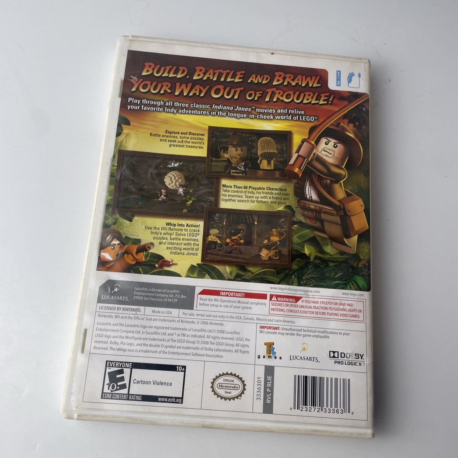 LEGO Indiana Jones : The Original Adventures - Nintendo Wii - Complete w/ Manual