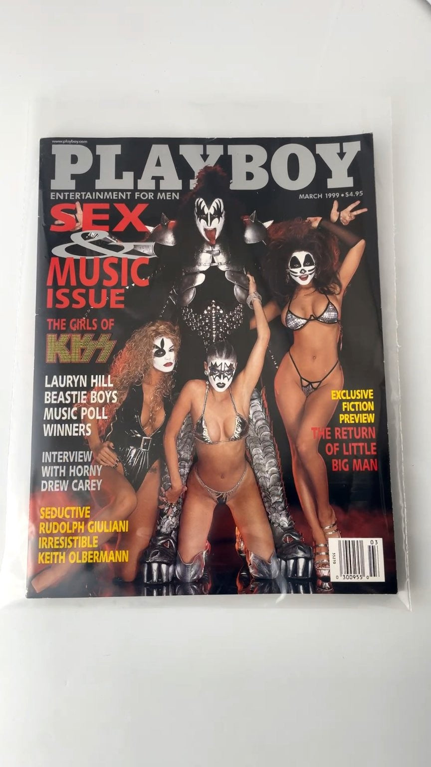 Playboy March 1999 Kiss Girls Sex & Music Issue Vintage Magazine