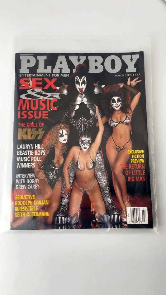 Playboy March 1999 Kiss Girls Sex & Music Issue Vintage Magazine
