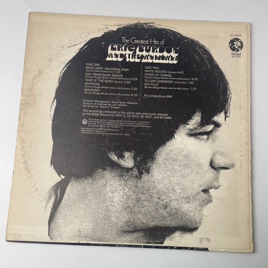 Eric Burdon And The Animals Greatest Hits LP (1969) Vinyl
