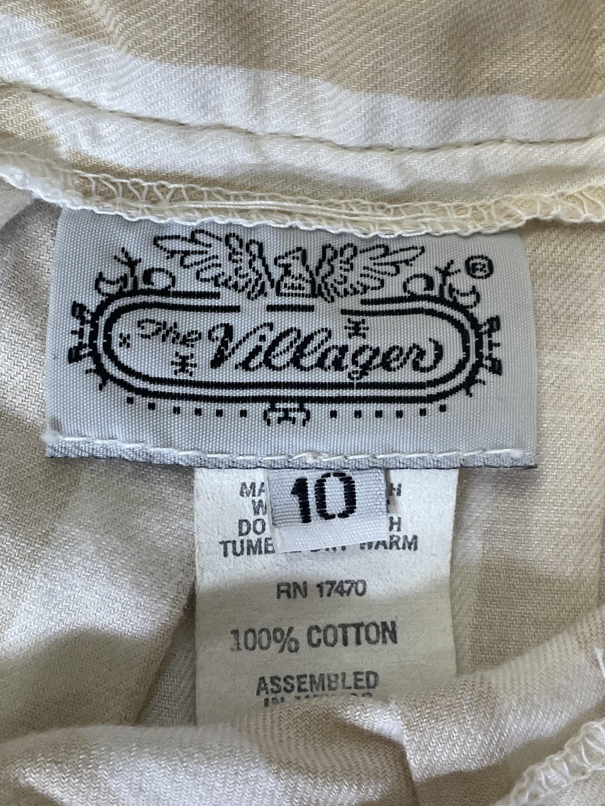 Vintage The Villager Skirt Womens 10 Striped Button Front Midi 80s