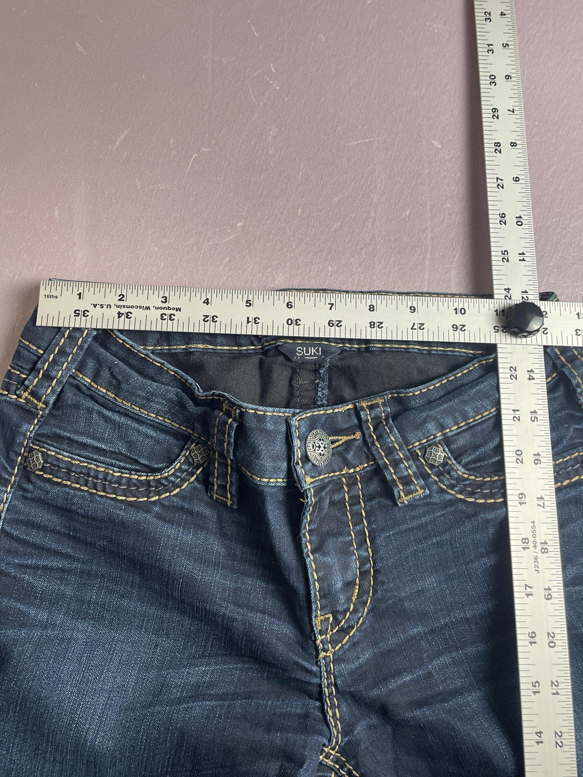 Silver Jeans Co Jeans Womens 26x31 Blue Suki Super Skinny Embroidered Dark Wash