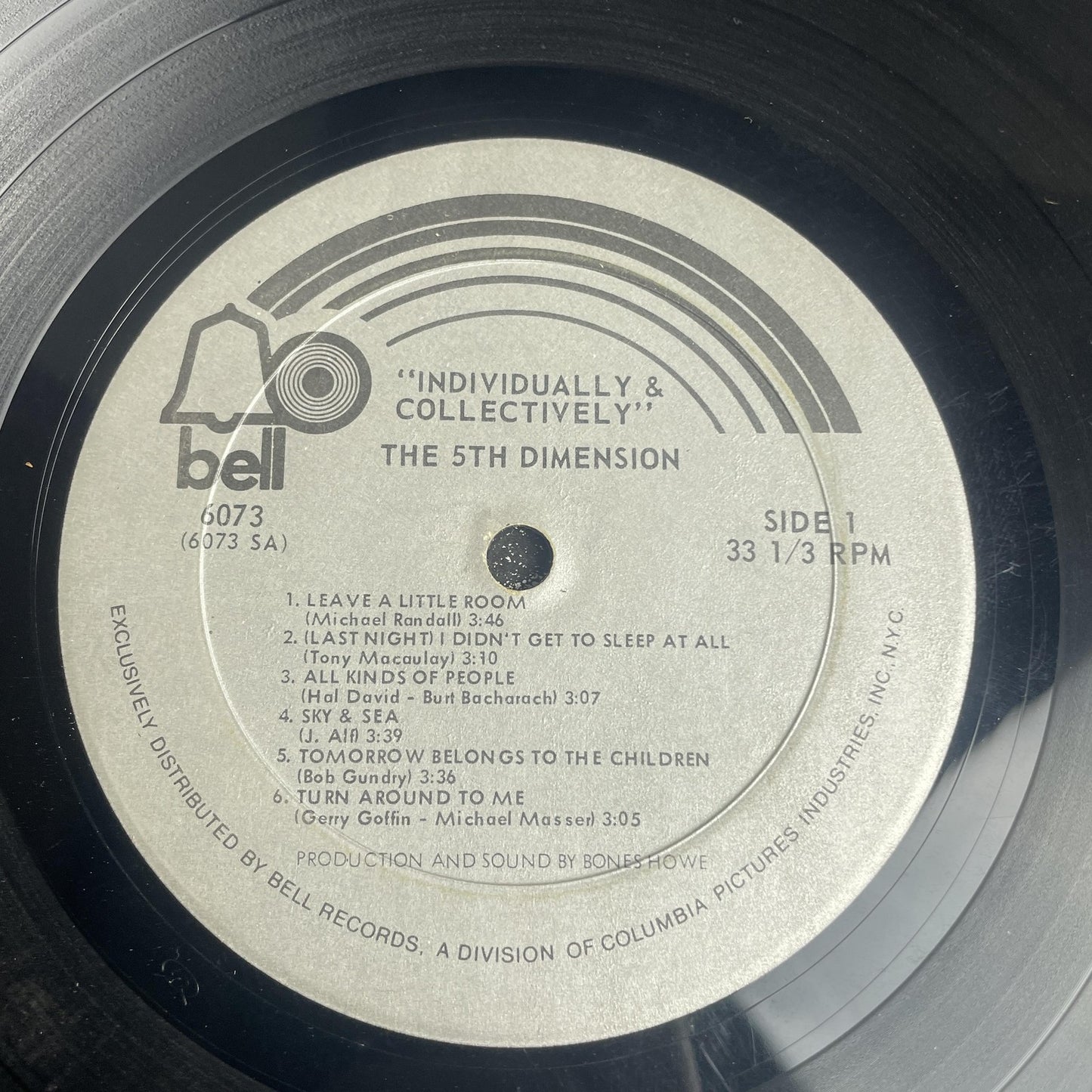 Vintage 5th Dimension Individually & Collectively 12" Vinyl LP 1972 El Pop Soul