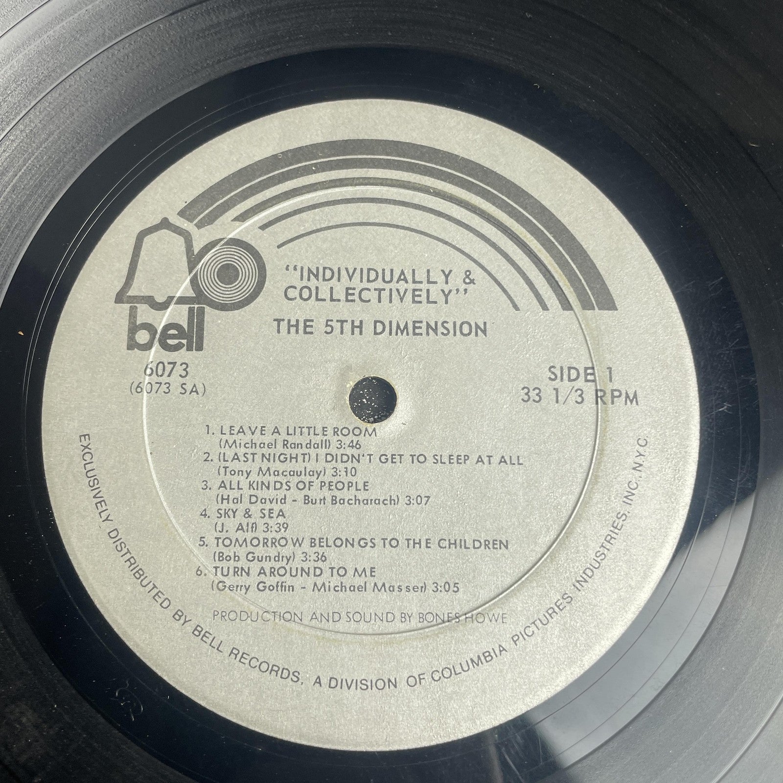 Vintage 5th Dimension Individually & Collectively 12" Vinyl LP 1972 El Pop Soul