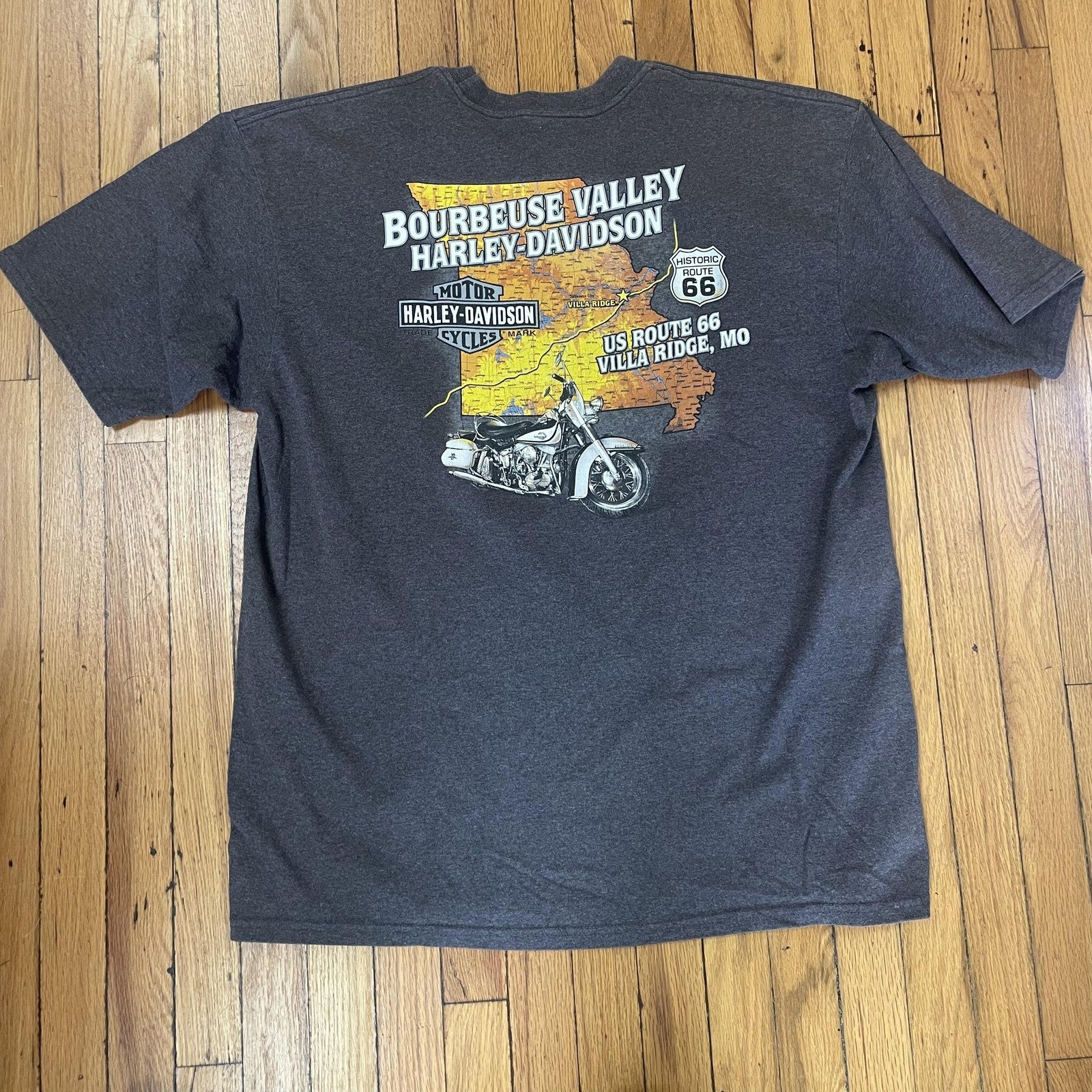 Harley-Davidson Shirt Mens 2XL Route 66 Bourbeuse Valley Eagle Motorcycle USA