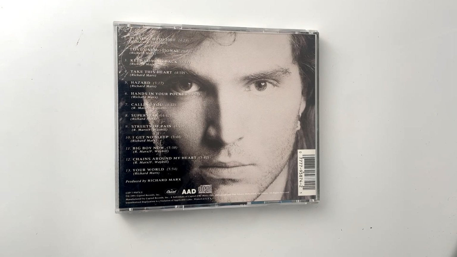 Richard Marx - Rush Street CD 1991 Pop Rock Capitol Records