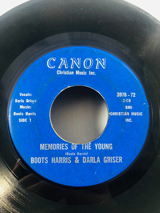 Rare vintage christian Vinyl 45 single record Darla Griser Boots Harris Canon