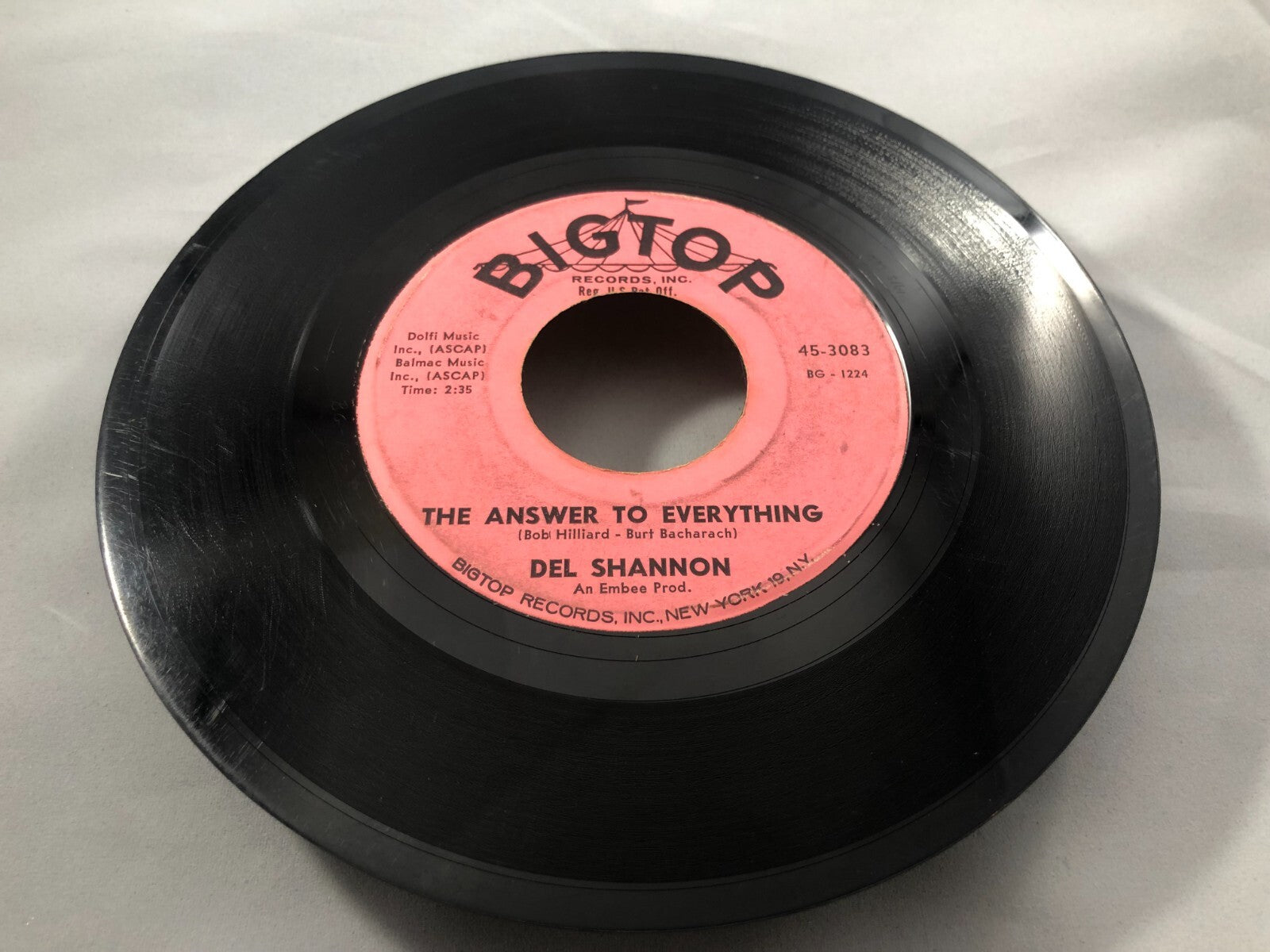 DEL SHANNON - SO LONG BABY / THE ANSWER TO EVERYTHING