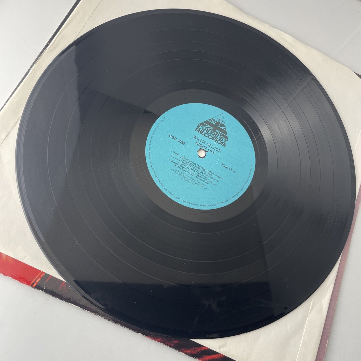 Willie Nelson Night Life (Vinyl LP, 1984 Everest Records CBR 1039) Sleeve Unglue