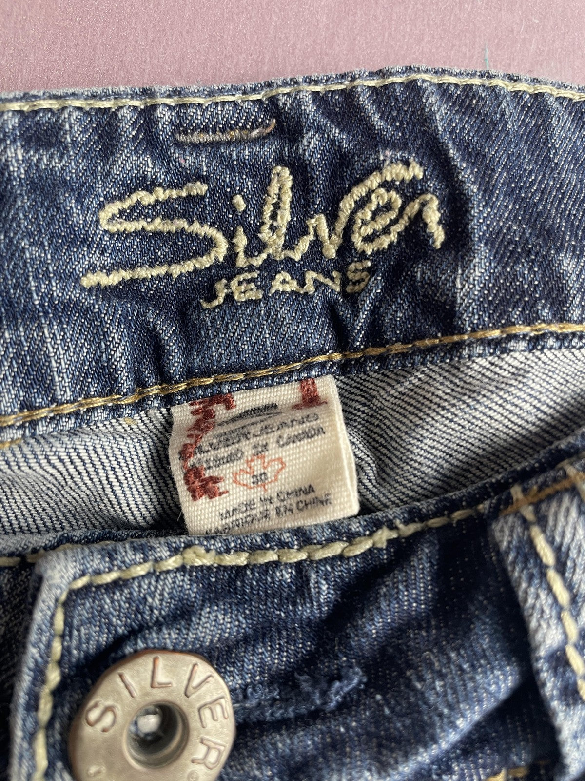 Silver Jeans Co Jeans Womens W30/L30 Blue Suki Surplus Flare Distressed Denim