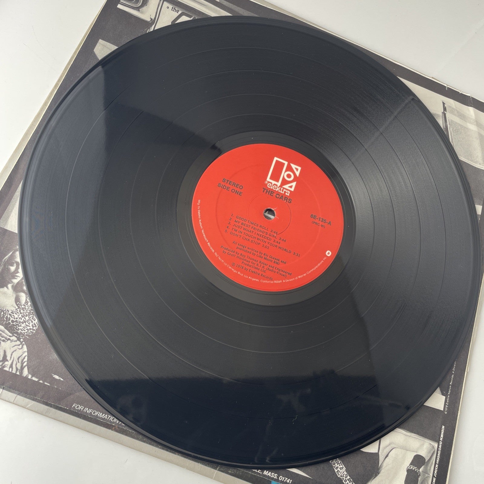 the cars 1978 s/t LP self titled orig new wave synth vinyl album elektra 6E-135!