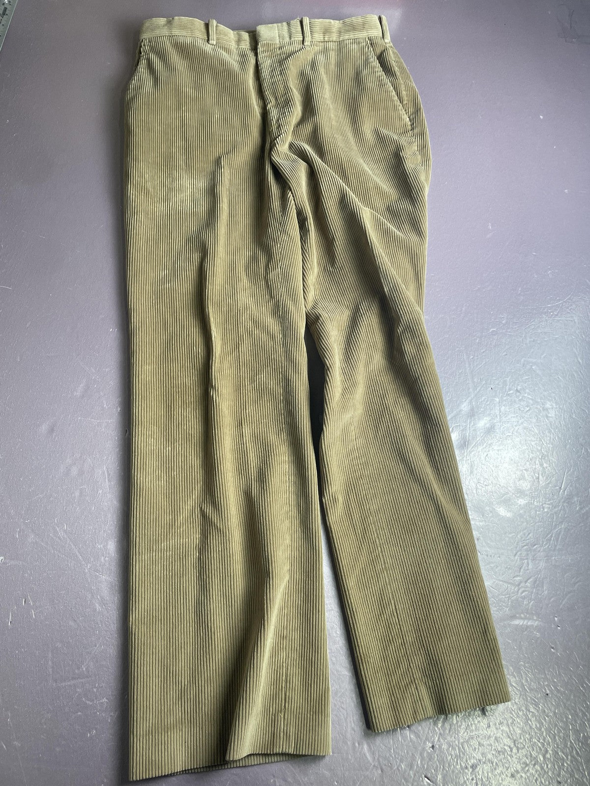 The Fox Collection Pants Mens 33x30 Beige Corduroy Chino Straight Leg Trousers