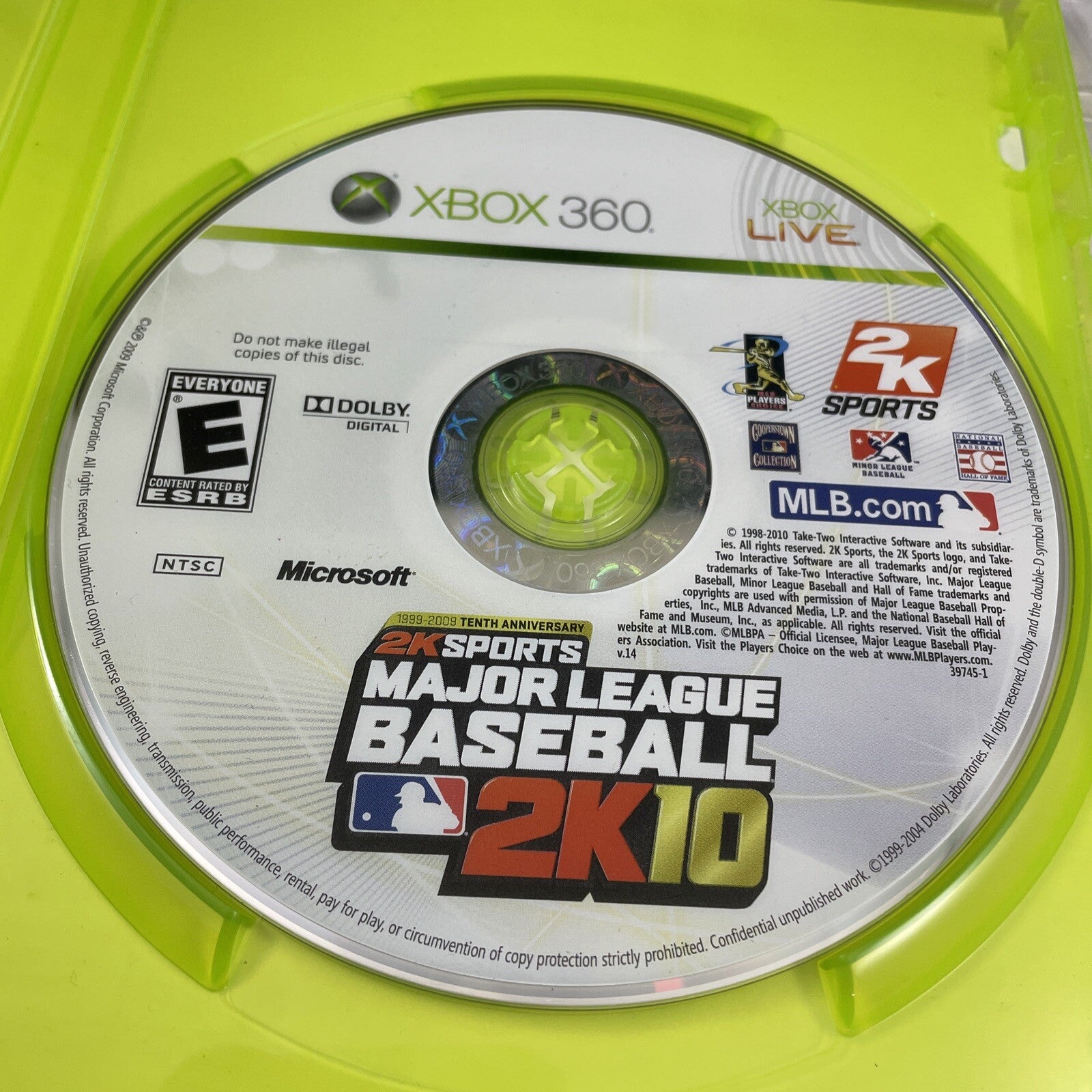 Major League Baseball 2K10 (Microsoft Xbox 360, 2010) Tested